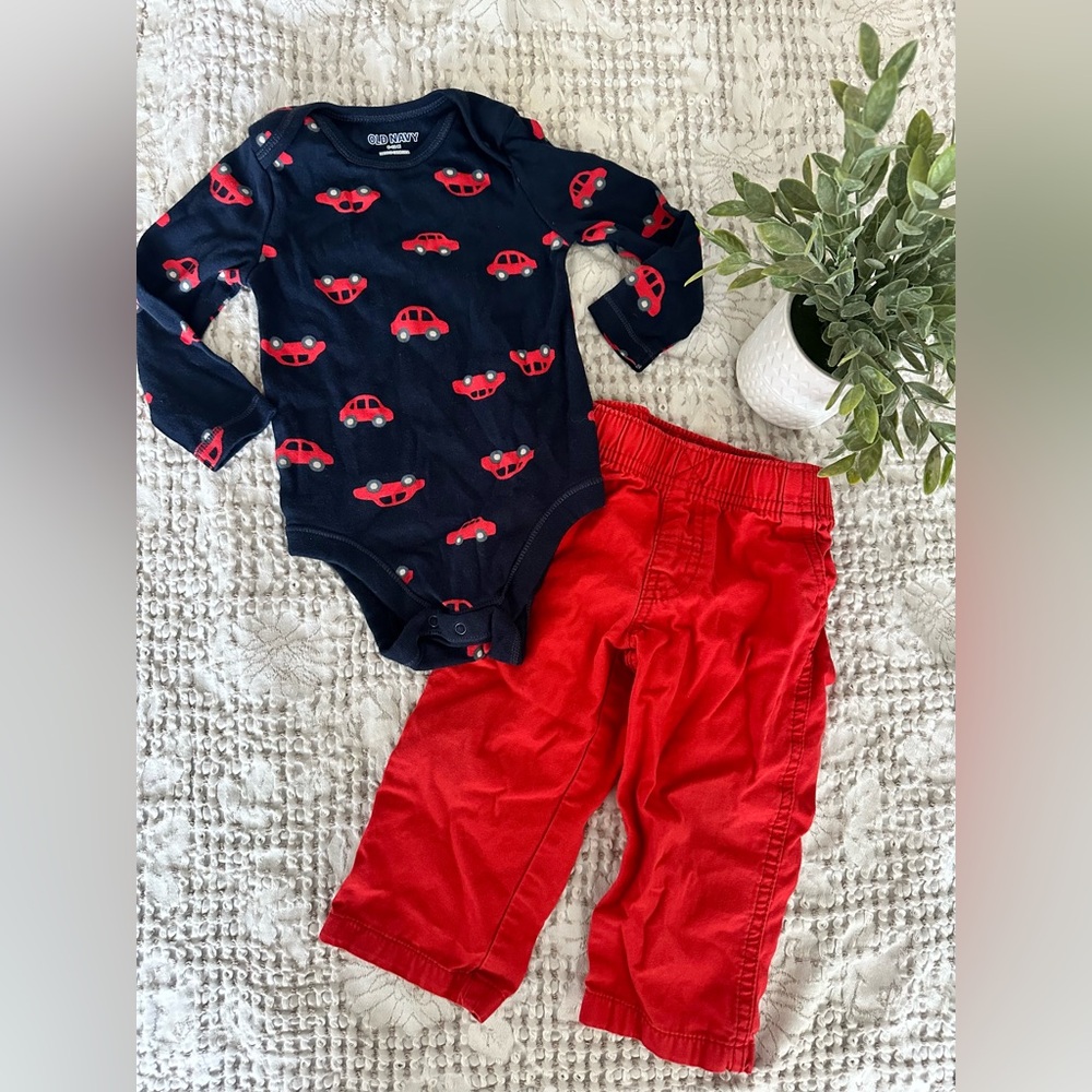 🦋Vibrant Red Car Outfit